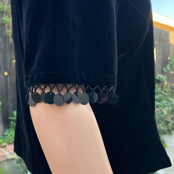 90’s Velvet Cropped Blouse with Sleeve Charms - Picture 2 of 10
